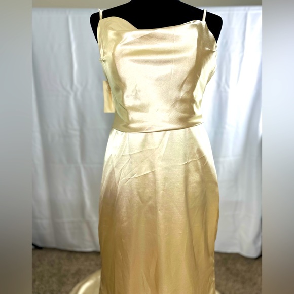 Sheath Bridesmaid Dress V Neck Spaghetti Strap Size 8 - Picture 3 of 11
